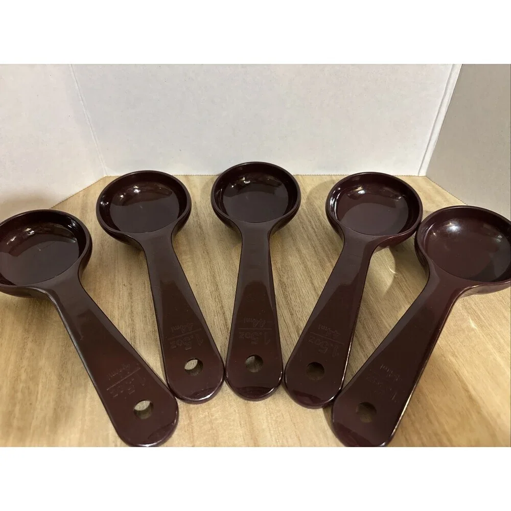 Lot of 5 Carlisle 492201 Measure Miser 1.5 Oz. Portion Control Spoon 44ml Brown